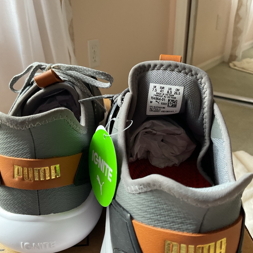 Puma Men's Gray and Black Golf Shoes - Picture 7 of 7
